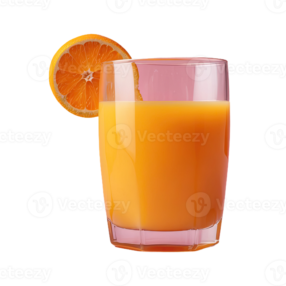 AI generated Glass with Orange Juice isolated on transparent background png