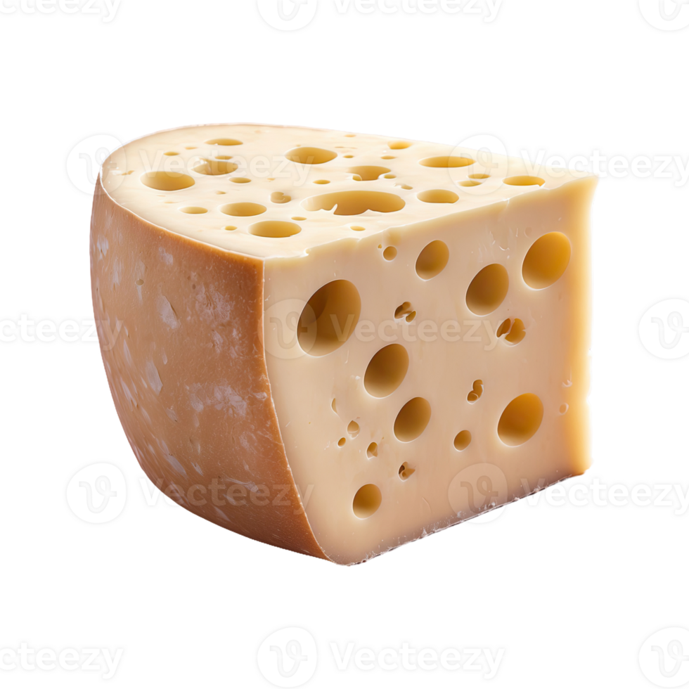 AI generated Swiss Cheese isolated on transparent background png