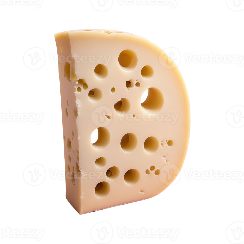 AI generated Swiss Cheese isolated on transparent background png