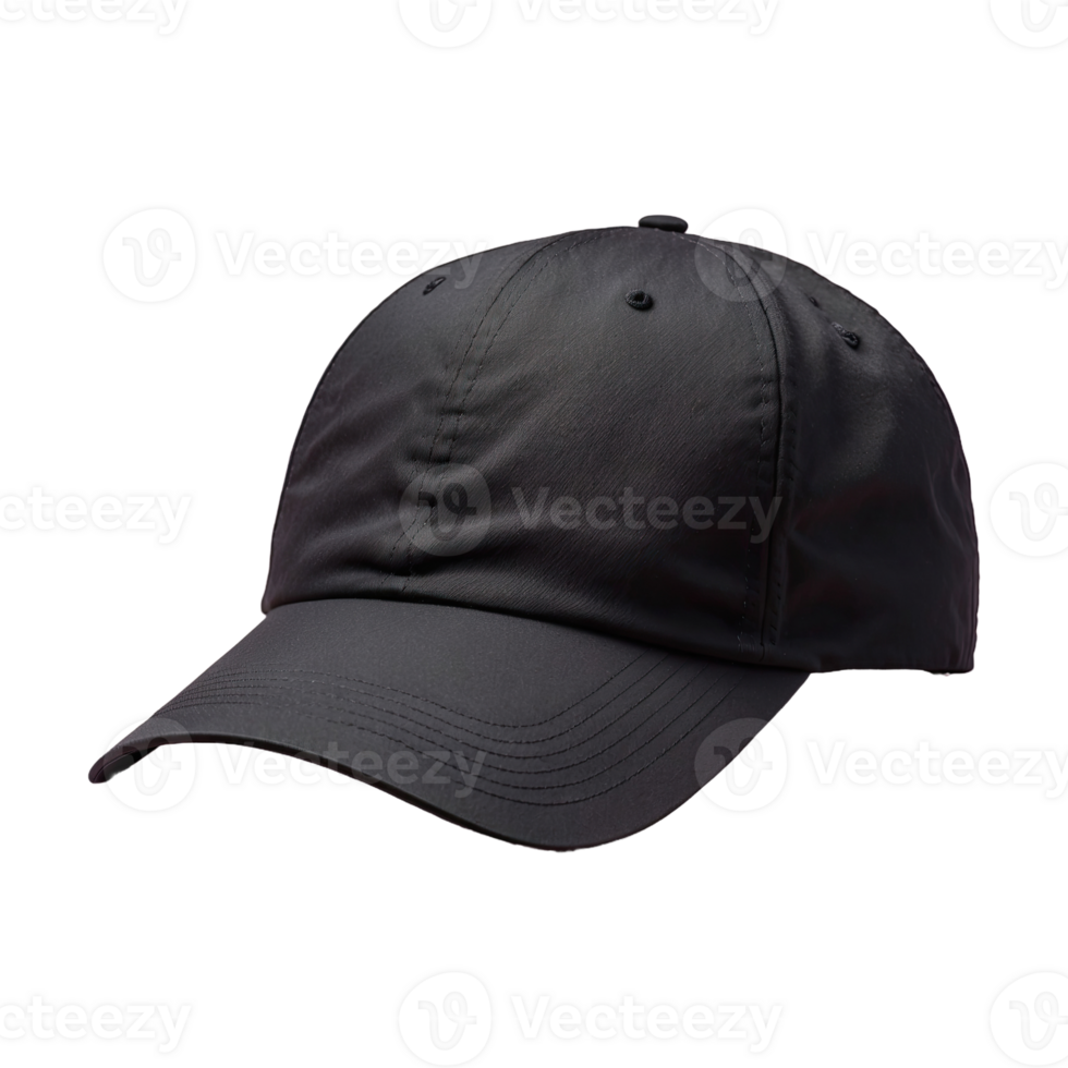 AI generated black baseball cap isolated on transparent background png