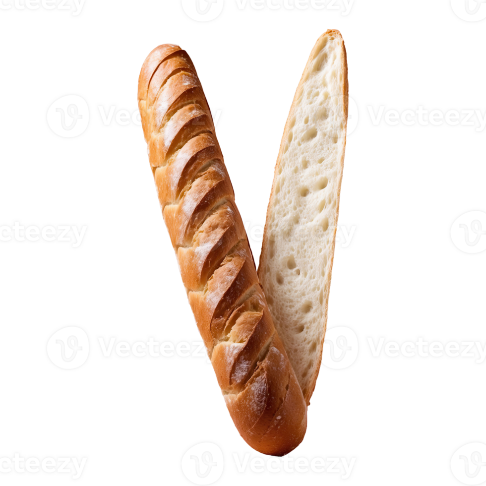 ai gegenereerd baguette lang geïsoleerd Aan transparant achtergrond png