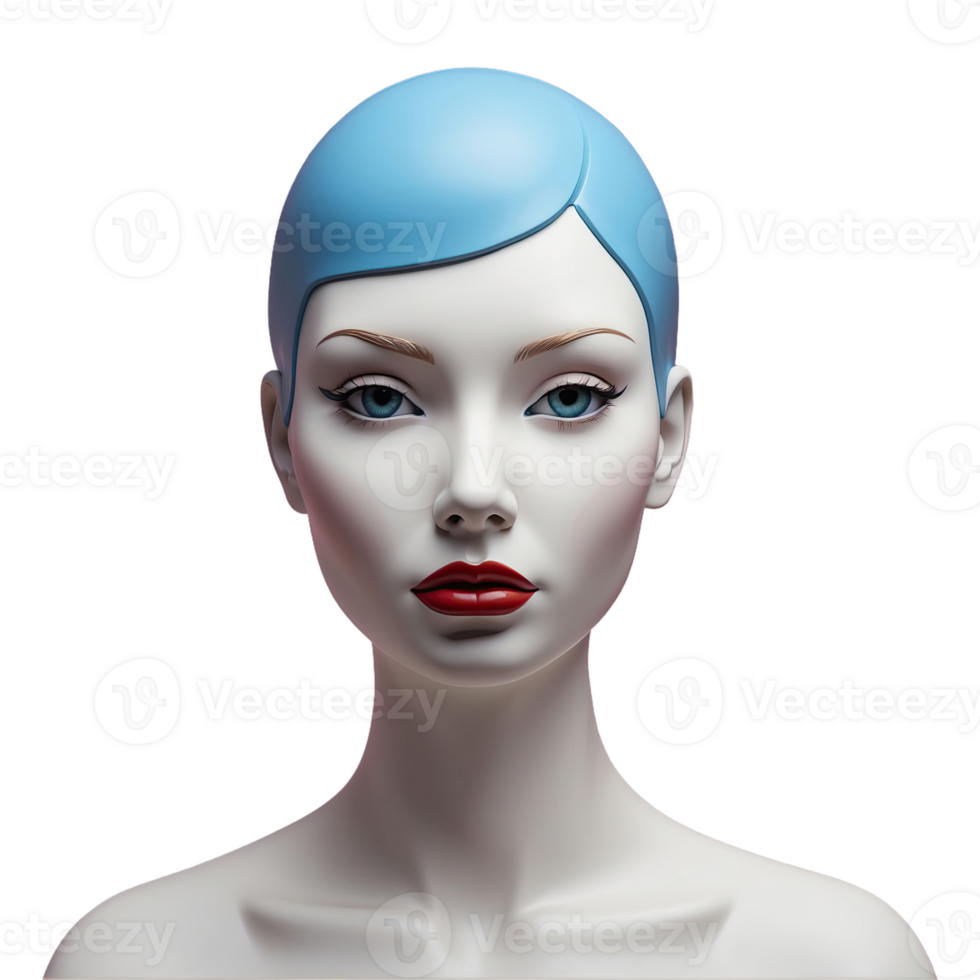 AI generated mannequin face statue isolated on transparent background png