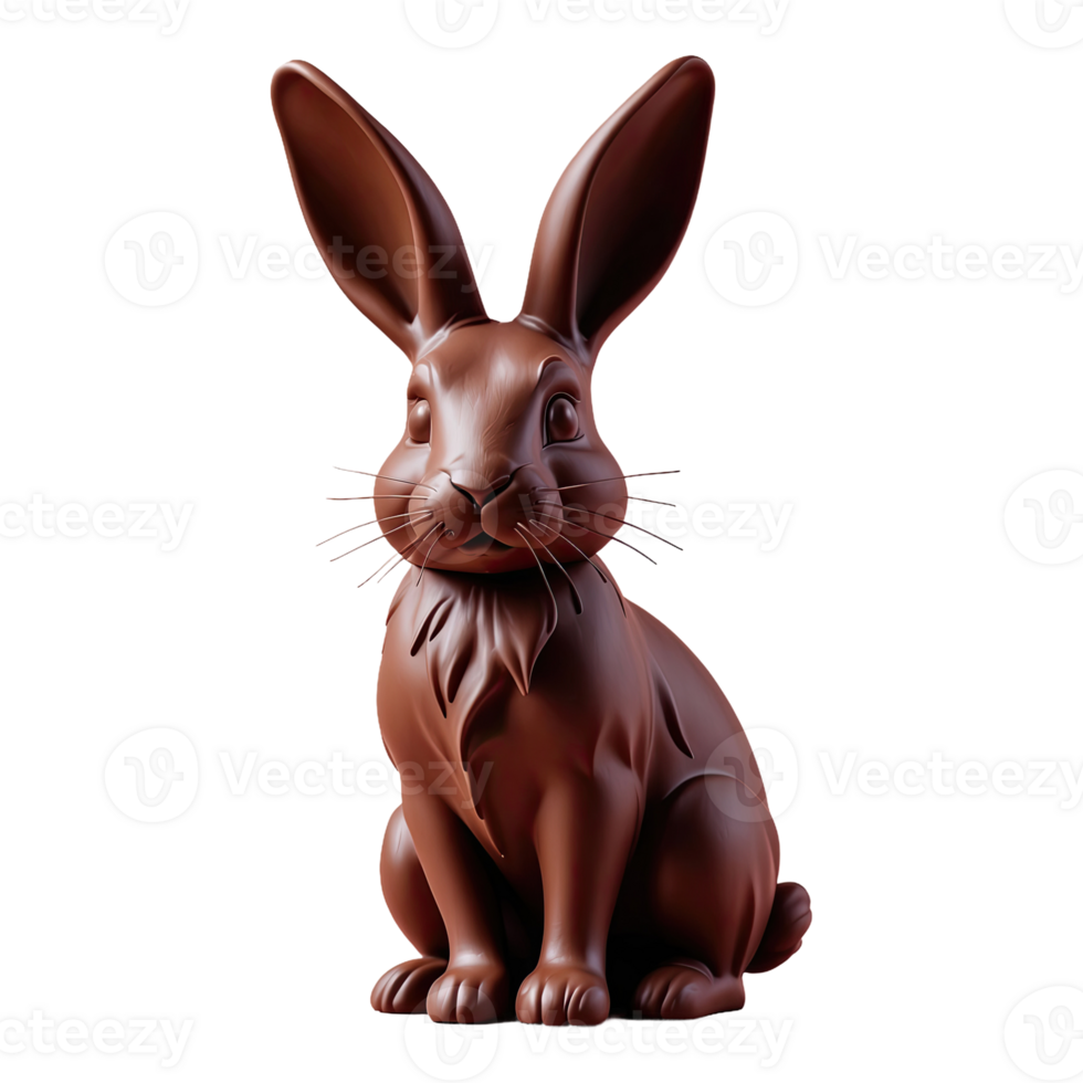 AI generated Chocolate bunny isolated on transparent background png
