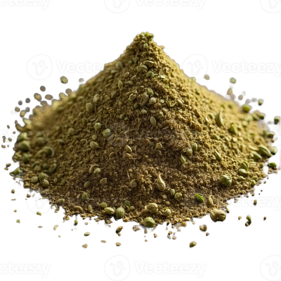 AI generated Indian spice heap of coriander powder isolated on transparent background png