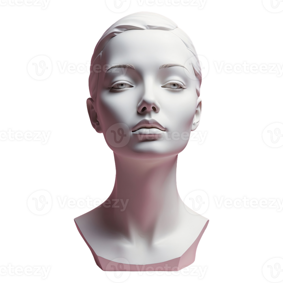 AI generated mannequin face statue isolated on transparent background png