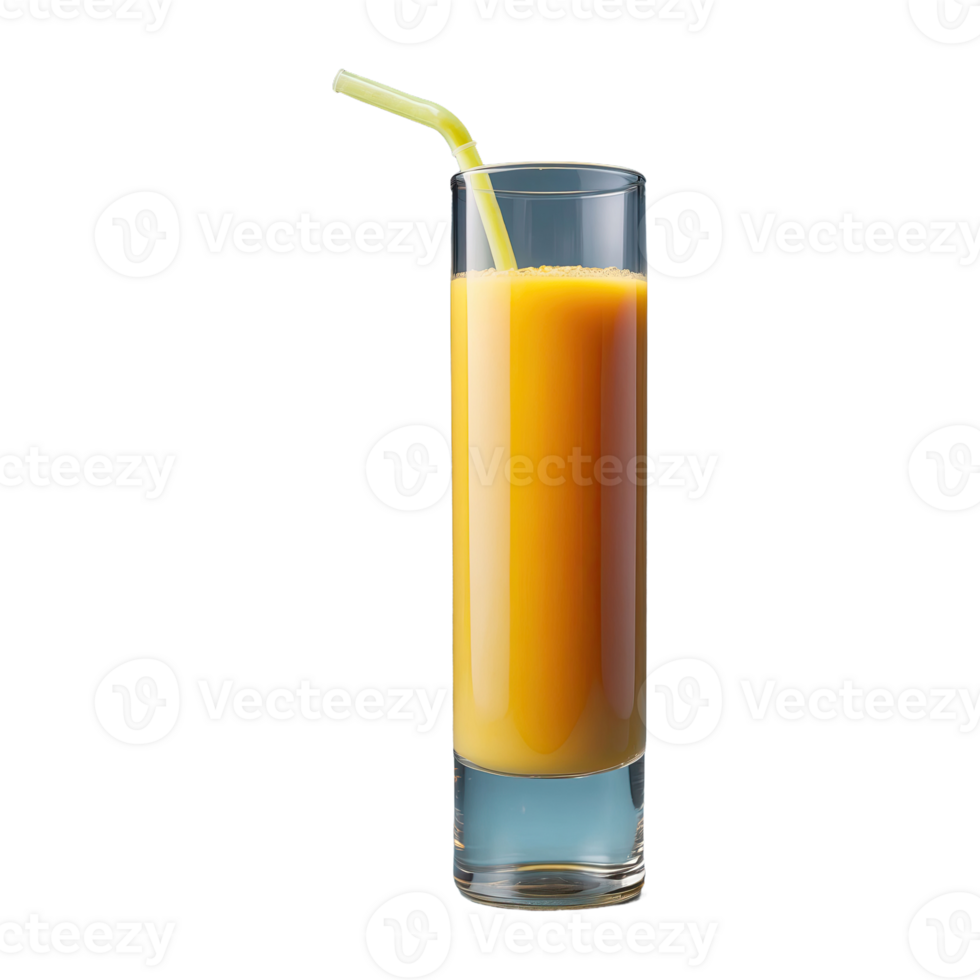 AI generated Glass Juice With Tube isolated on transparent background png