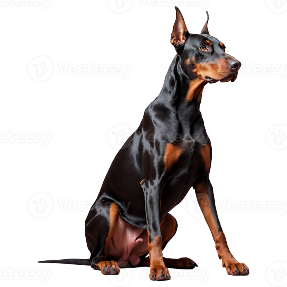 AI generated Doberman isolated on transparent background png