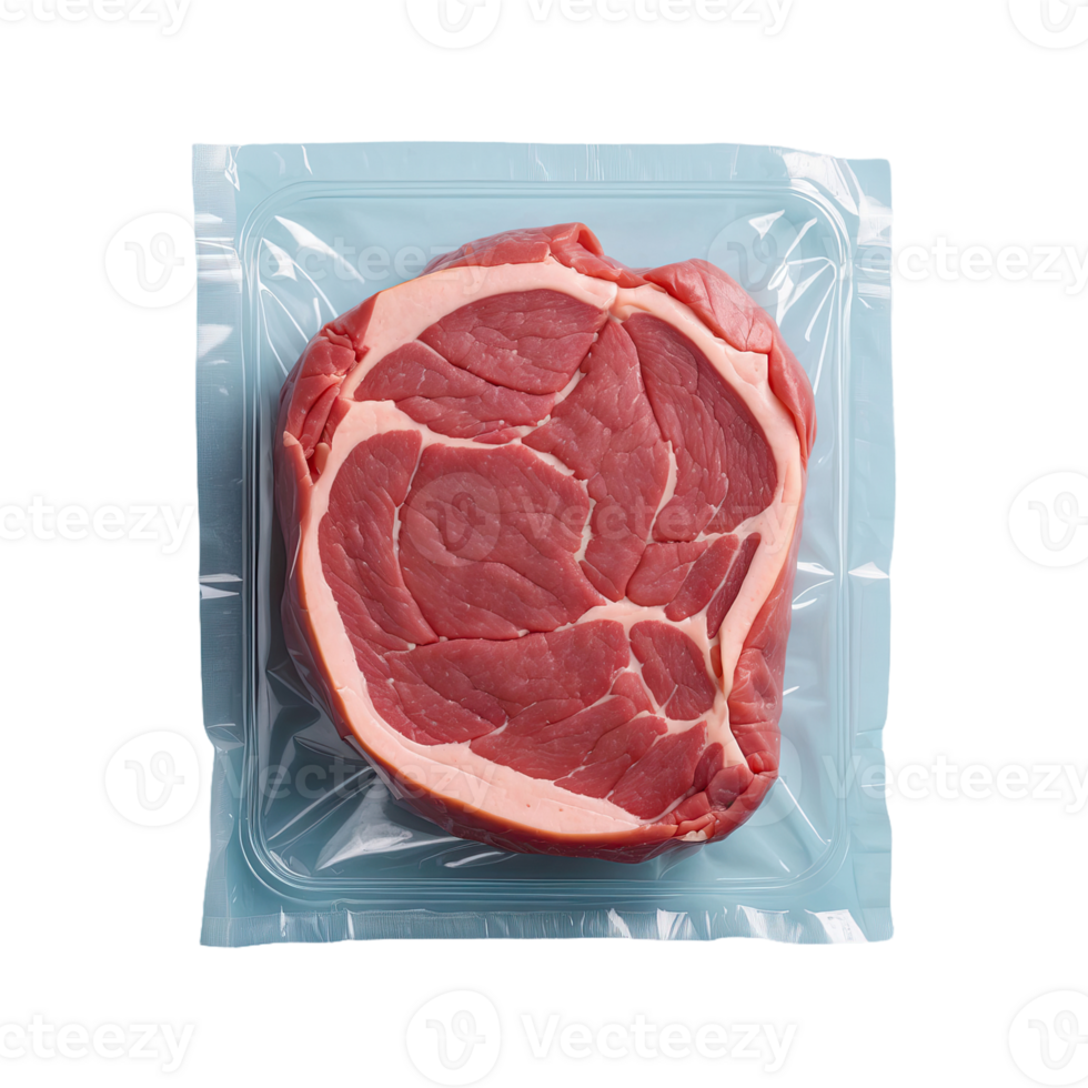 ai generiert einfach verpackt Fleisch isoliert auf transparent Hintergrund png