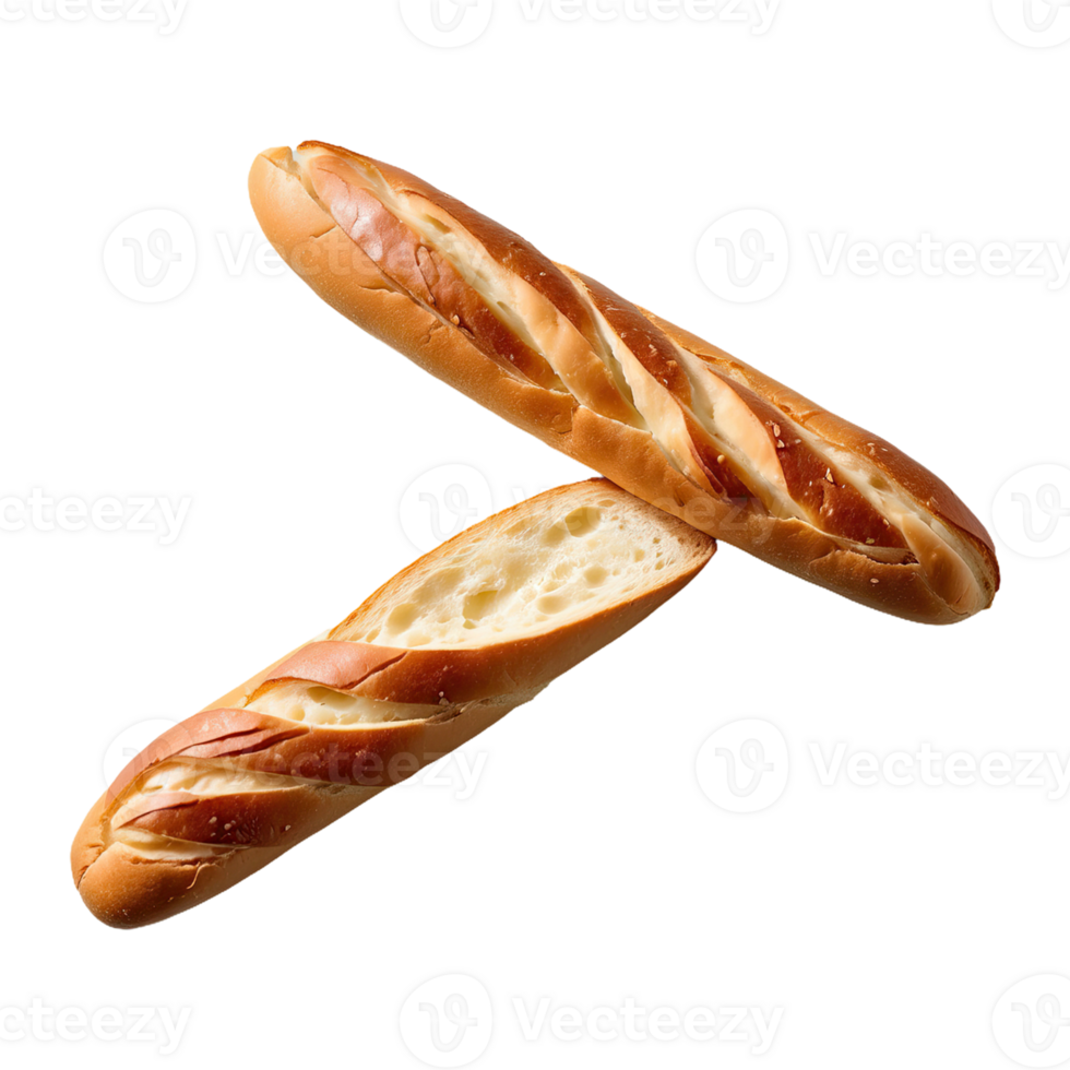 ai gegenereerd baguette lang geïsoleerd Aan transparant achtergrond png