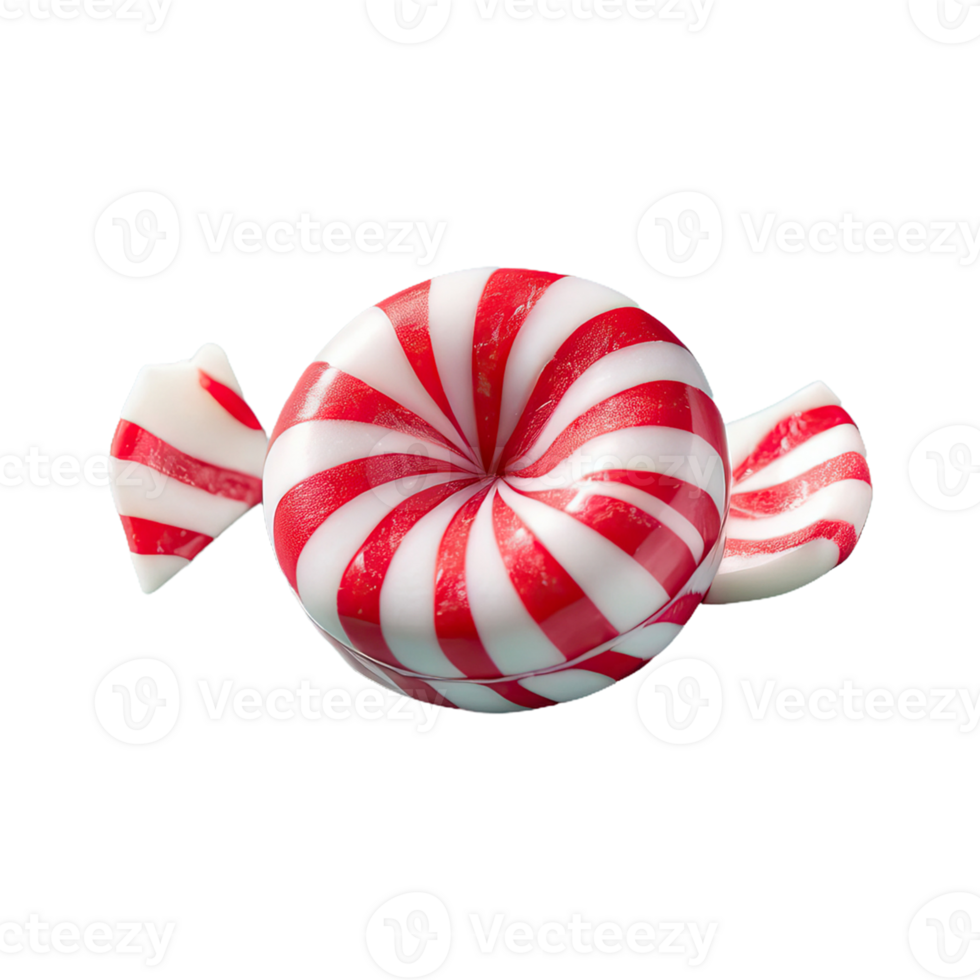 AI generated Peppermint Candies isolated on transparent background png