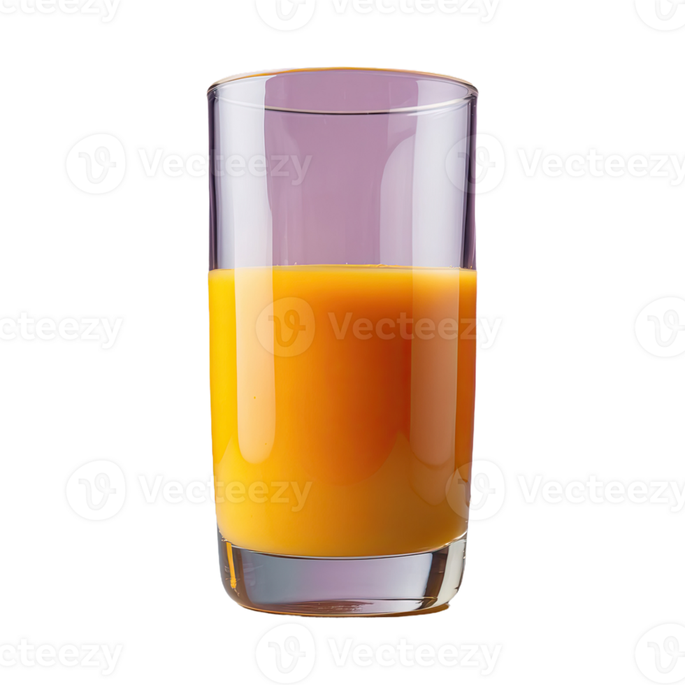 ai generado vaso con naranja jugo aislado en transparente antecedentes png