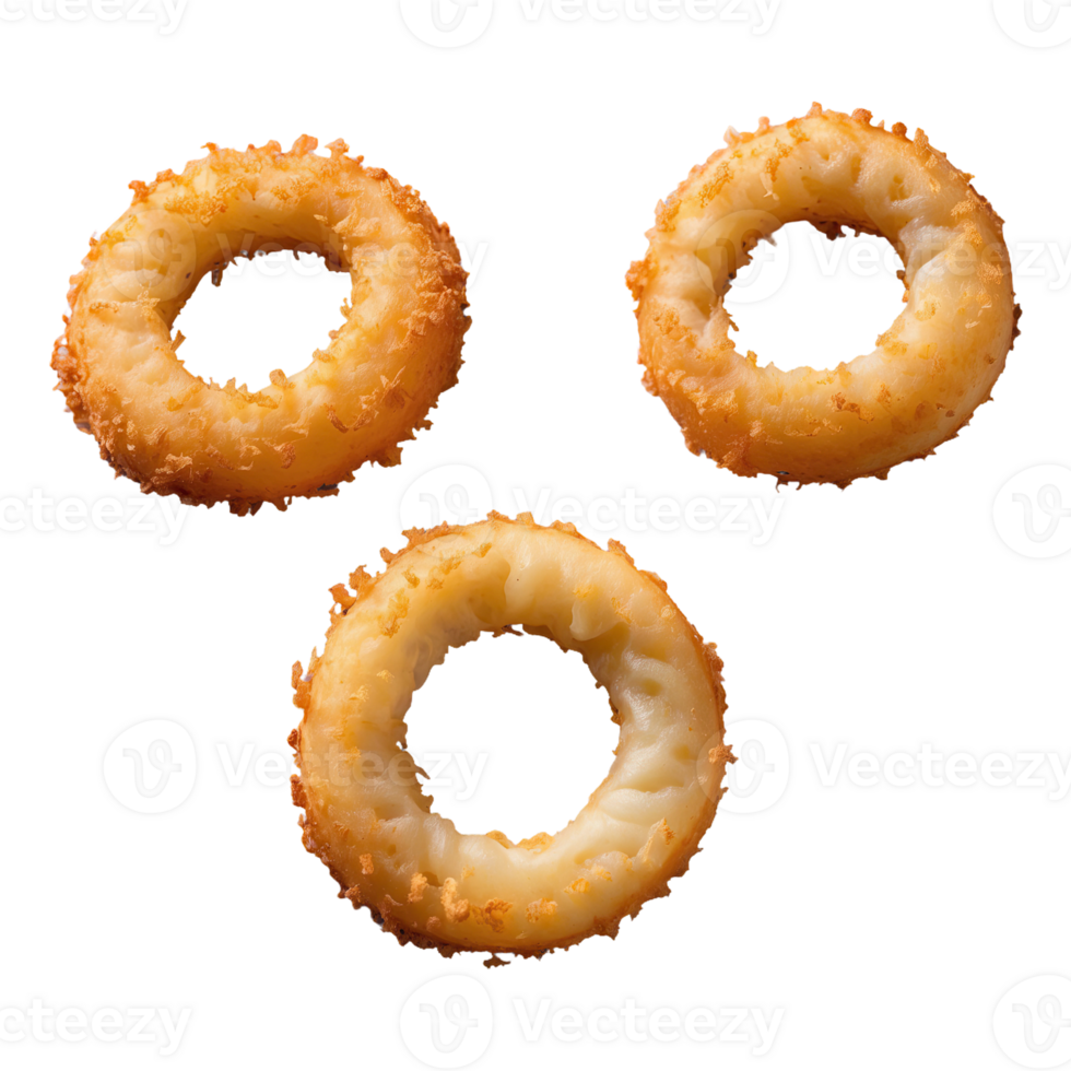 AI generated food fried onion rings isolated on transparent background png