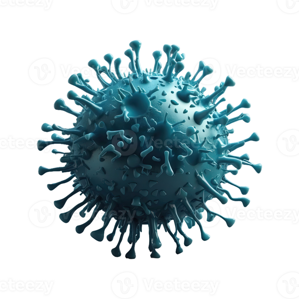AI generated virus icon 3d isolated on transparent background png
