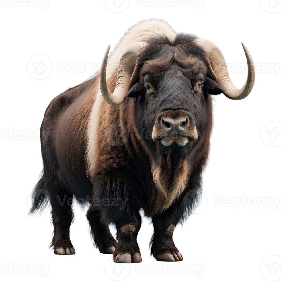 AI generated Musk Oxes isolated on transparent background png
