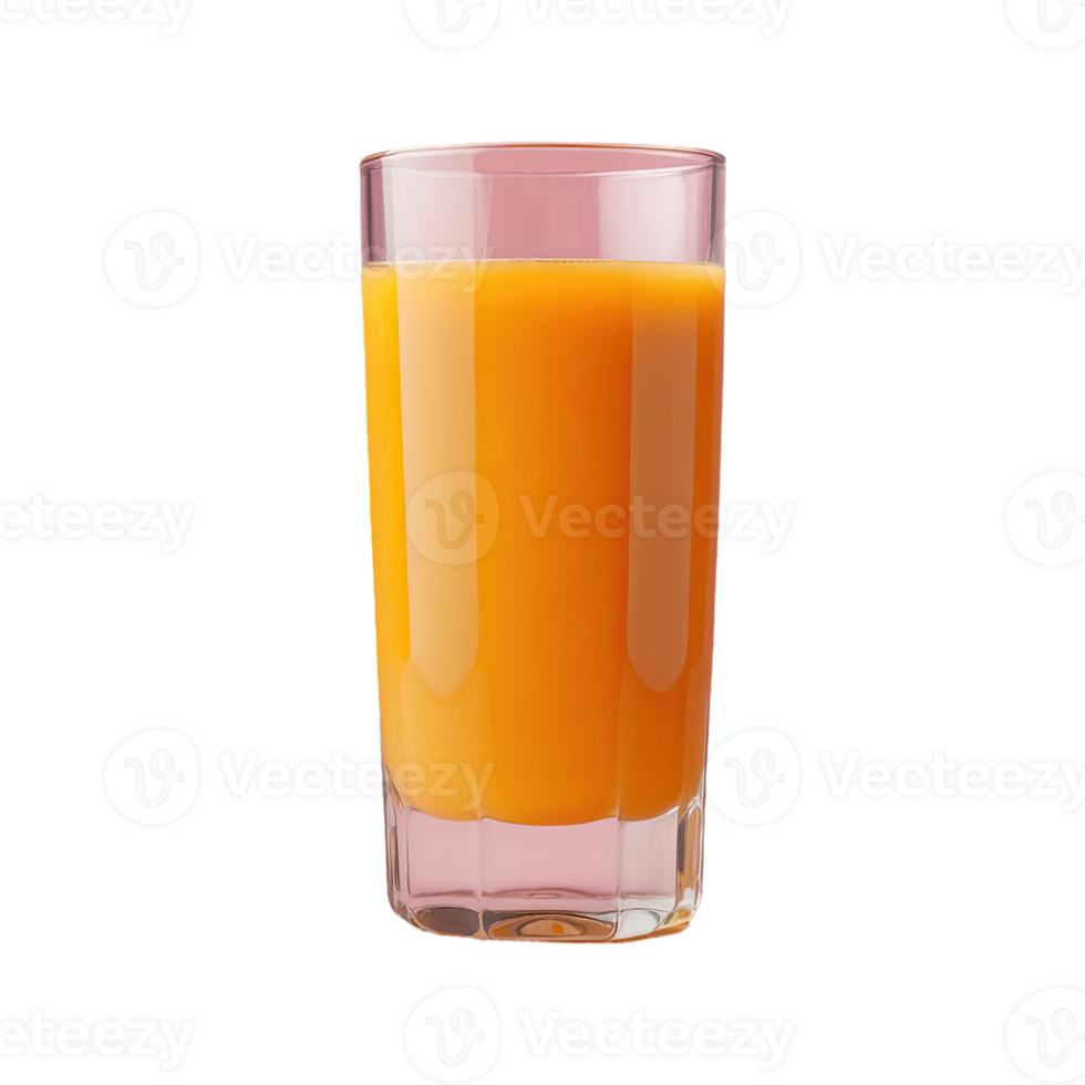 ai generado vaso con naranja jugo aislado en transparente antecedentes png