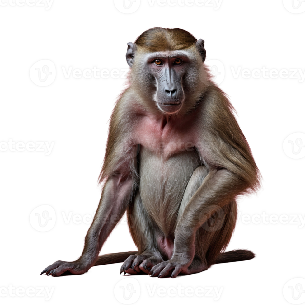 AI generated Sitting Baboon isolated on transparent background png