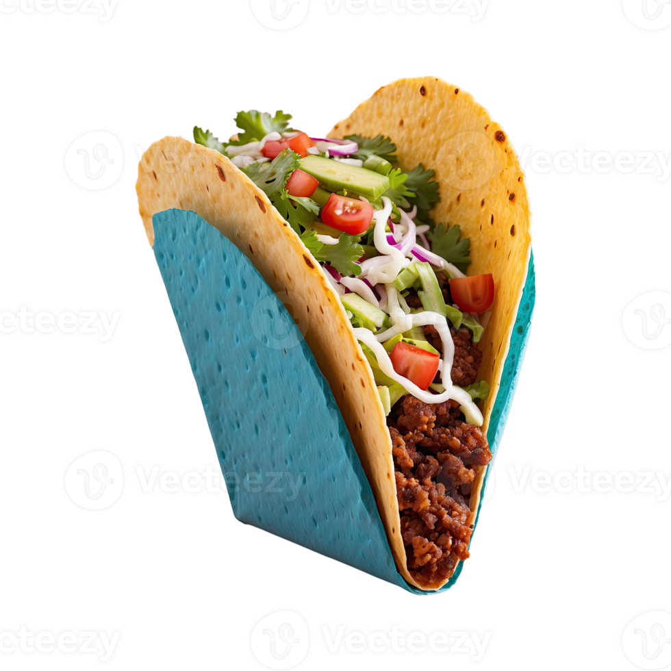 ai generiert knackig Taco isoliert auf transparent Hintergrund png