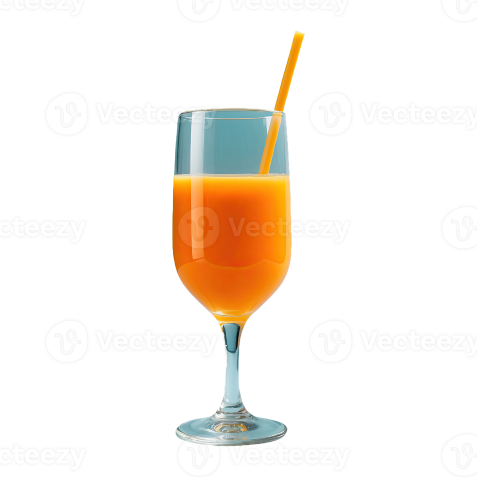 AI generated Glass with Orange Juice isolated on transparent background png