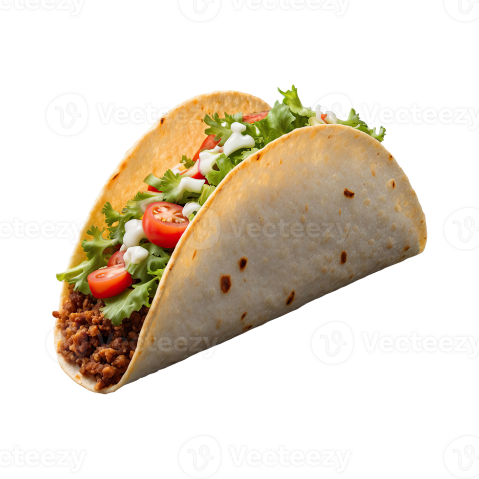 ai generiert knackig Taco isoliert auf transparent Hintergrund png