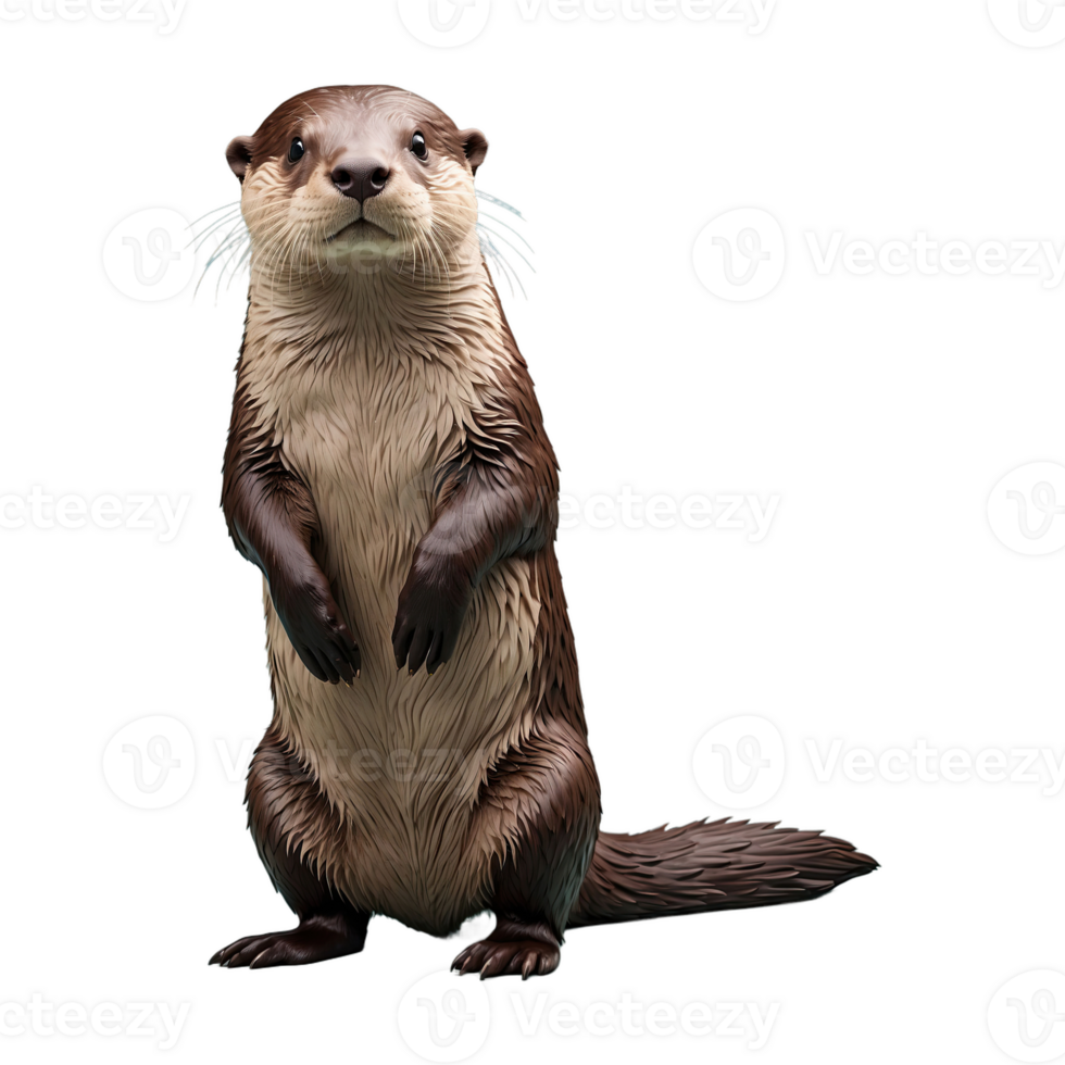 ai generiert Otter isoliert auf transparent Hintergrund png