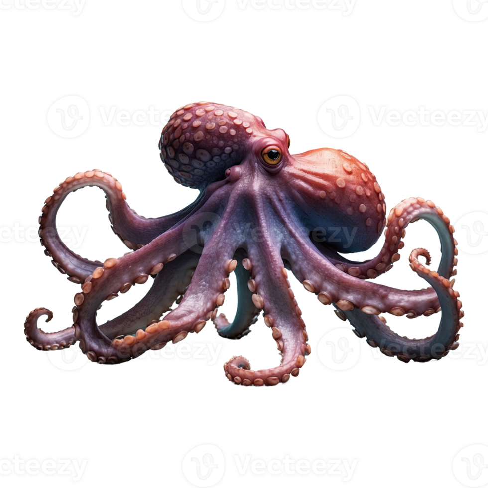 AI generated Octopus isolated on transparent background png