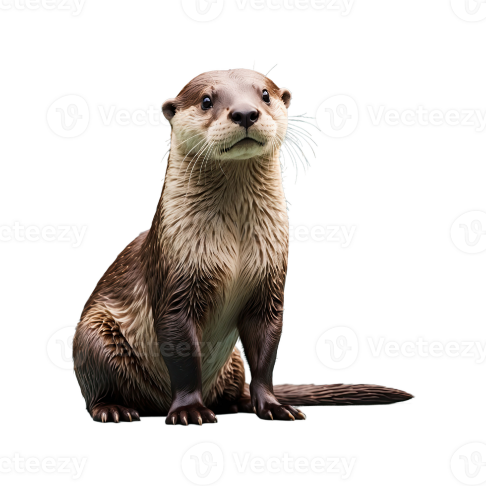 AI generated Otter isolated on transparent background png