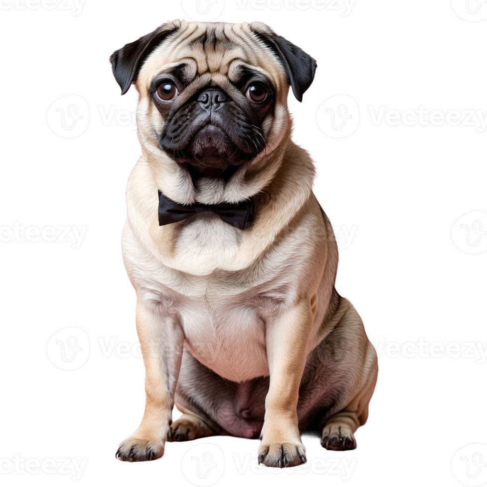 AI generated Pug isolated on transparent background png