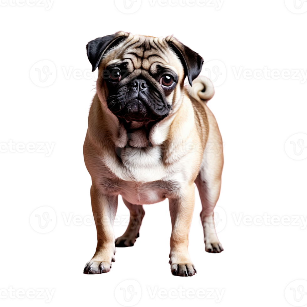 AI generated Pug isolated on transparent background png