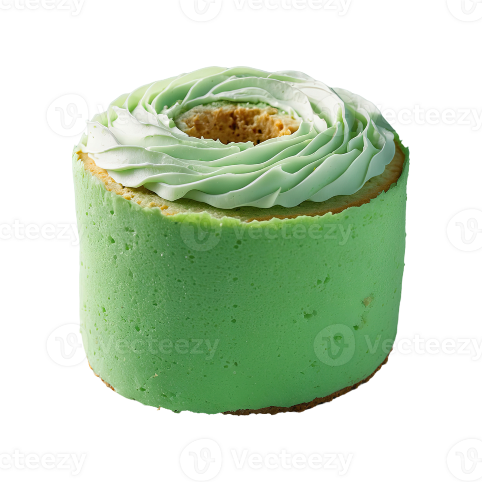 AI generated green roll cake isolated on transparent background png