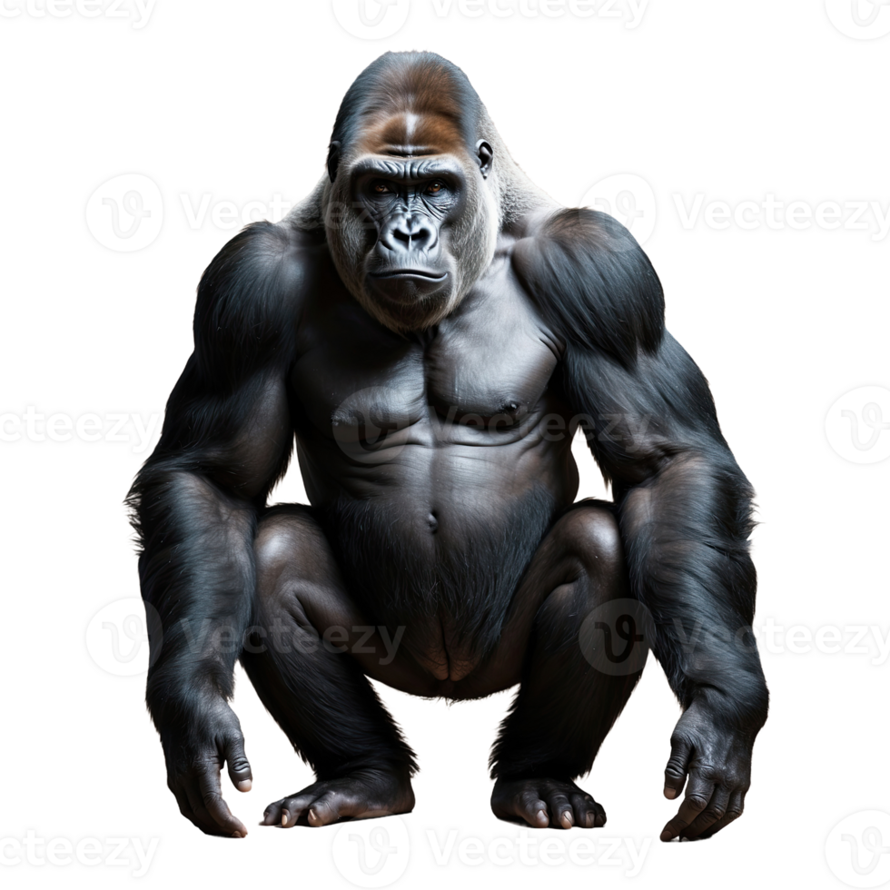 ai gegenereerd gorilla geïsoleerd Aan transparant achtergrond png