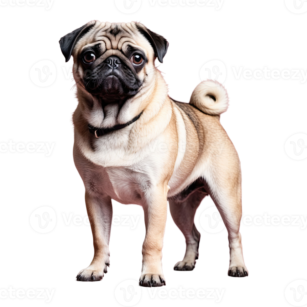 ai gerado pug isolado em transparente fundo png