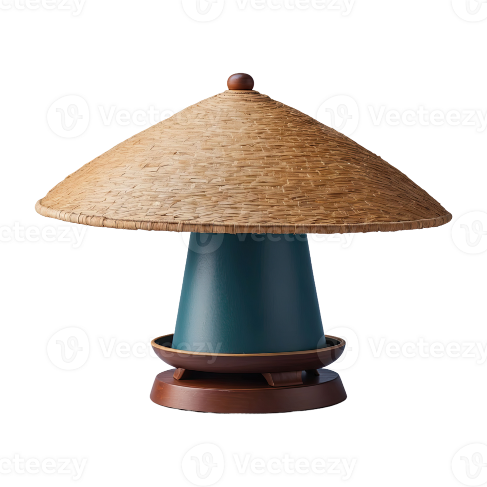 AI generated Round Chinese Hat isolated on transparent background png