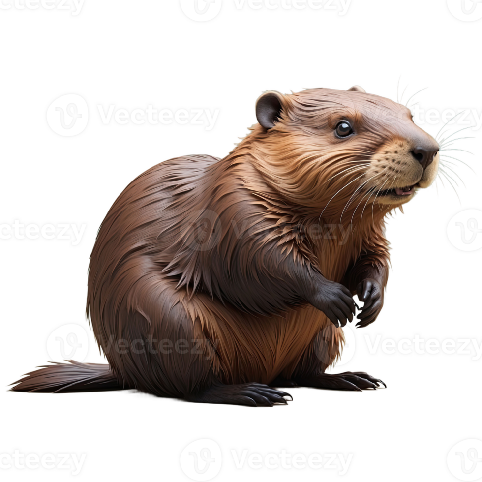 AI generated Cute Beaver isolated on transparent background png
