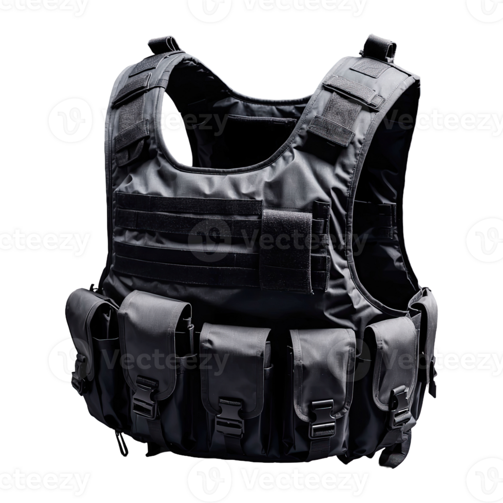 AI generated Tactical Vest for Bodyguards isolated on transparent background png