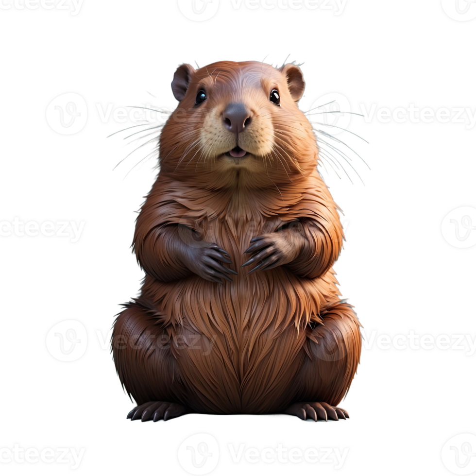 AI generated Cute Beaver isolated on transparent background png