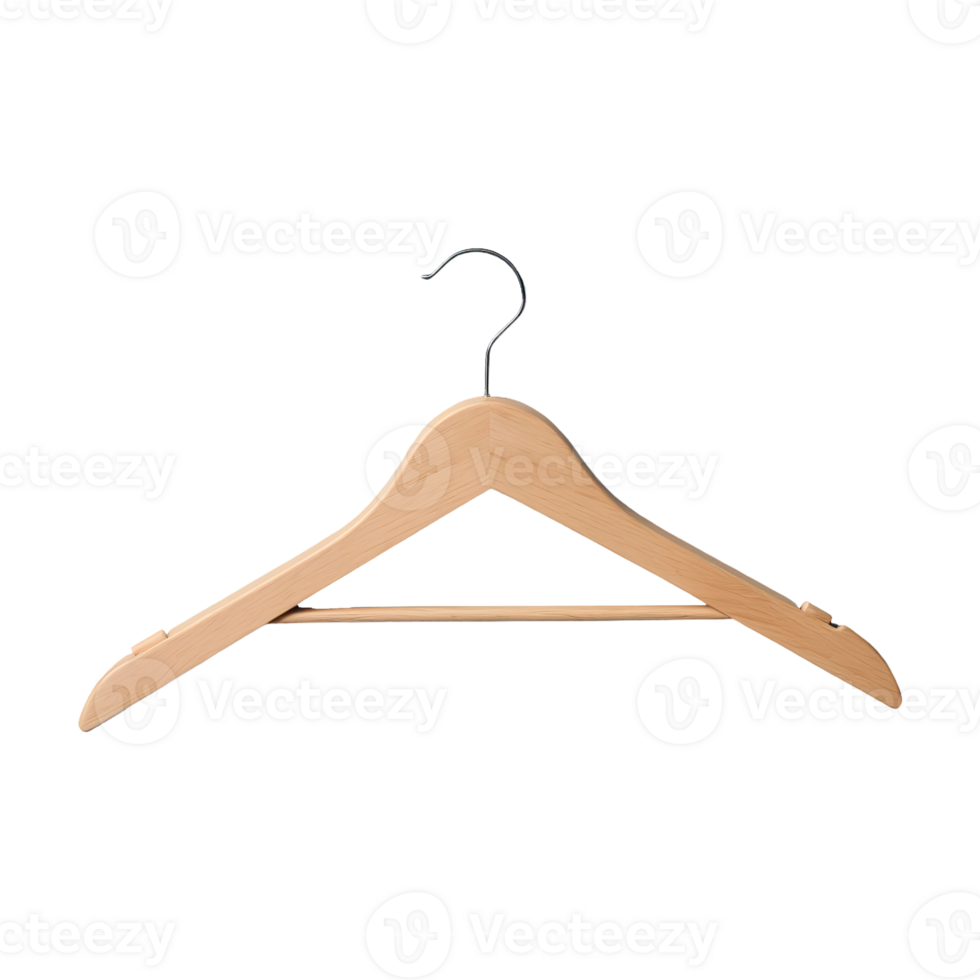 AI generated Wooden Clothes Hanger isolated on transparent background png