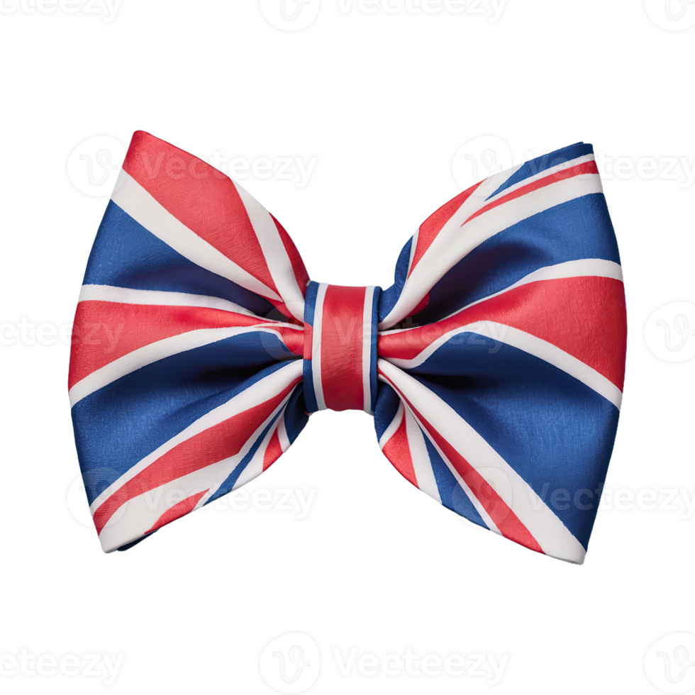 AI generated Union Jack Bow Tie isolated on transparent background png
