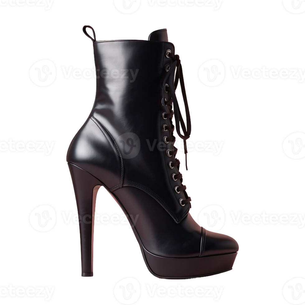 AI generated Black Boot isolated on transparent background png