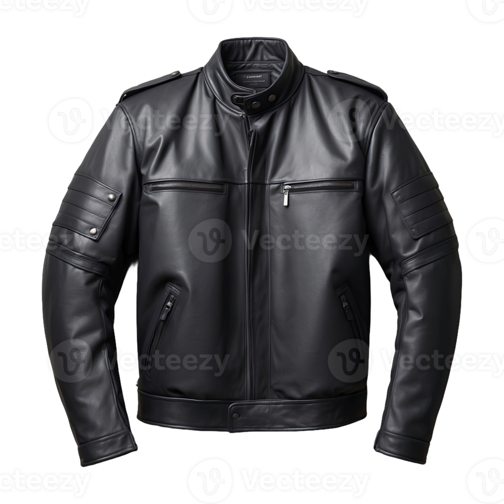 AI generated Leather Bulletproof Bodyguard Jacket isolated on transparent background png