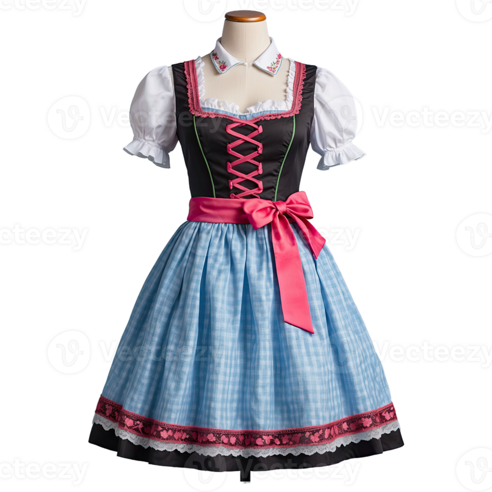 AI generated Bavarian Dirndl Dress isolated on transparent background png