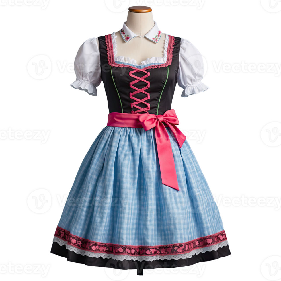 ai generato bavarese dirndl vestito isolato su trasparente sfondo png