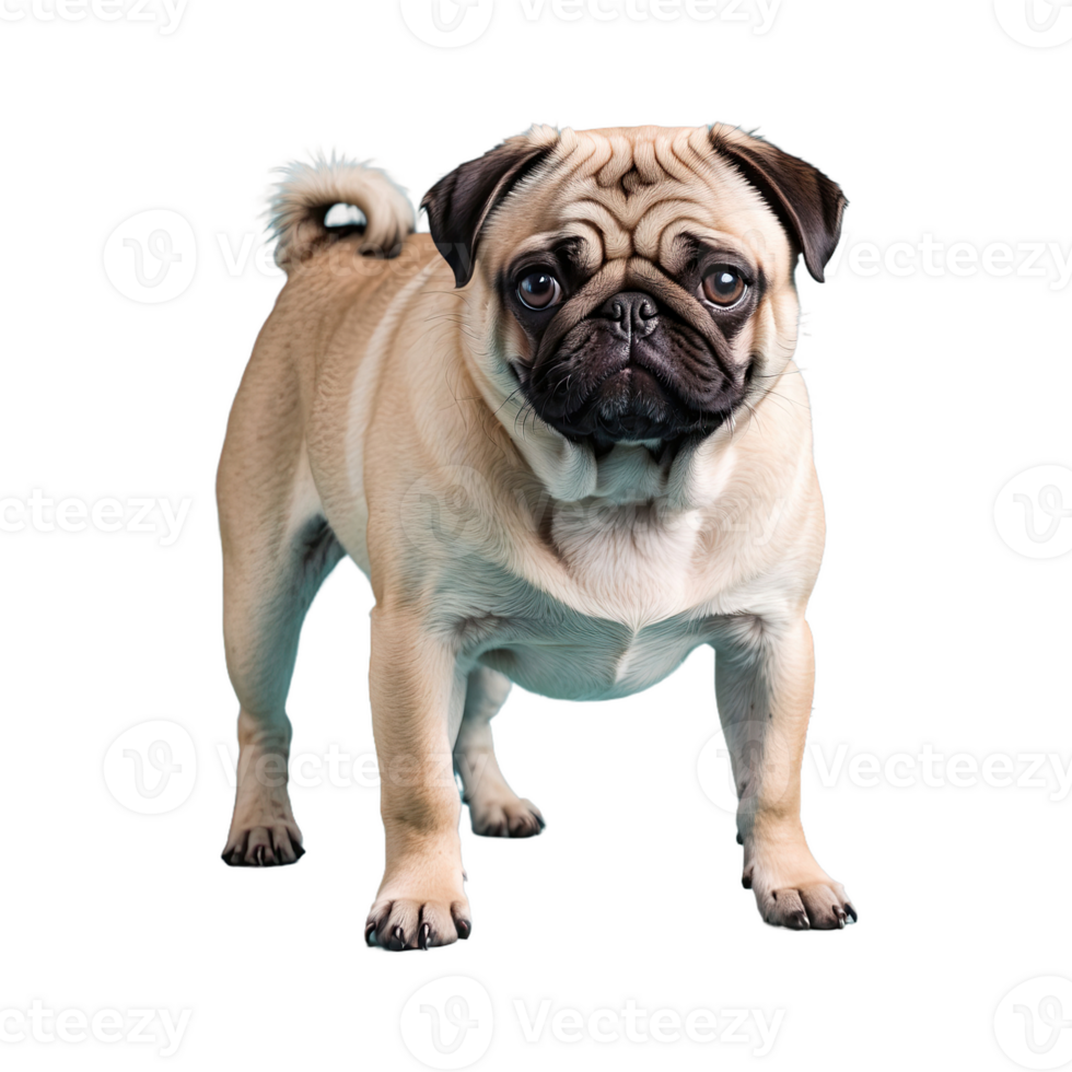 AI generated Pug isolated on transparent background png
