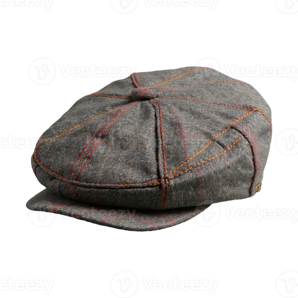 AI generated Tweed Flat Cap isolated on transparent background png