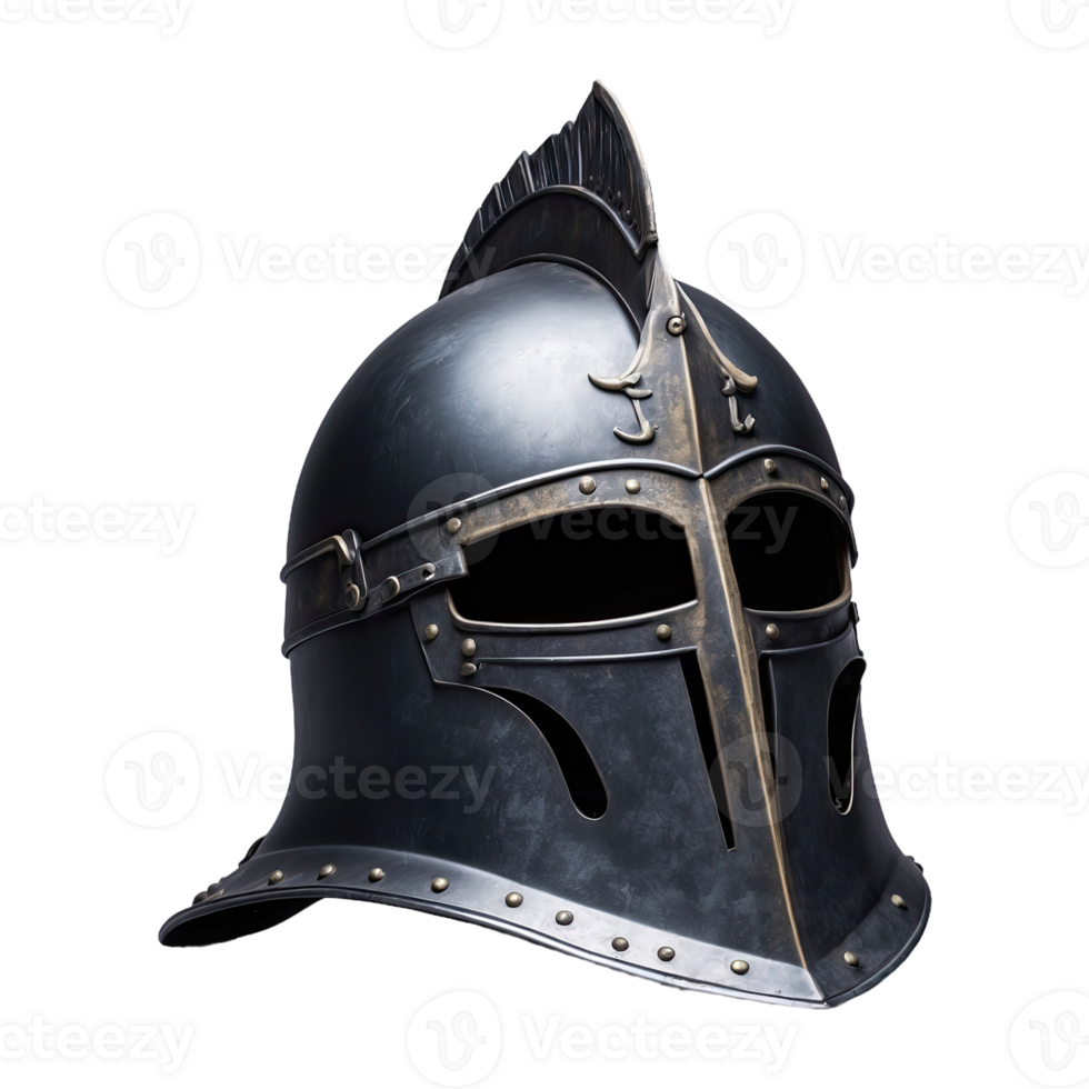 AI generated Knight Helmet isolated on transparent background png