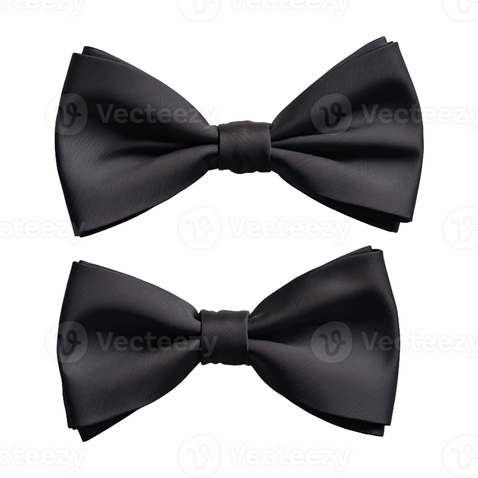 AI generated Classic Black Bow Tie isolated on transparent background png