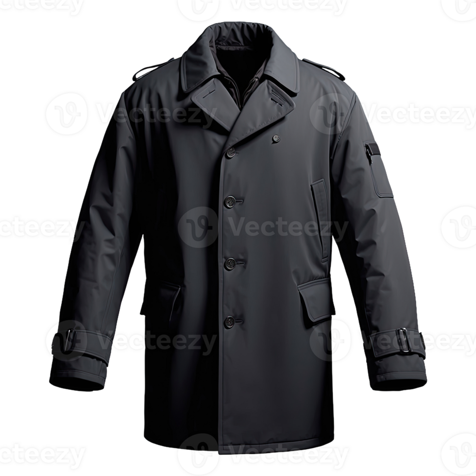 AI generated Heavyweight Bodyguard Coat isolated on transparent background png