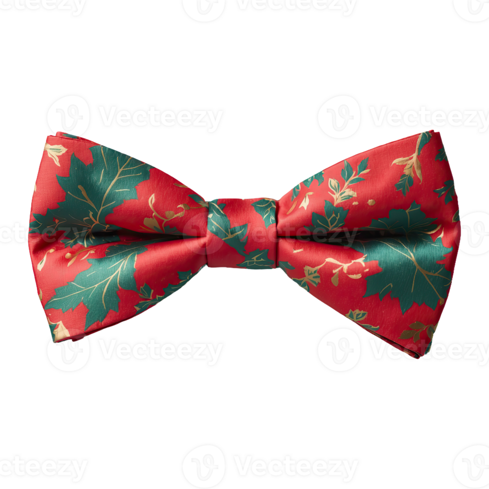 AI generated Christmas Bow Tie isolated on transparent background png