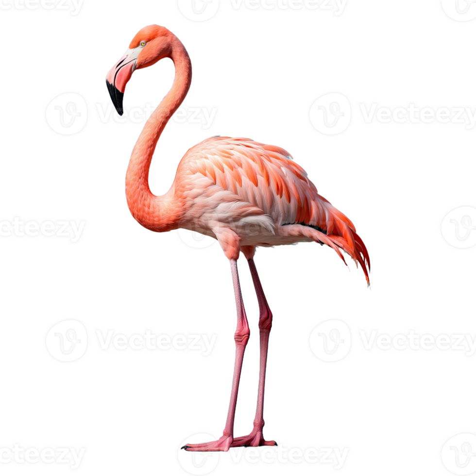 ai generiert Flamingo Vogel isoliert auf transparent Hintergrund png