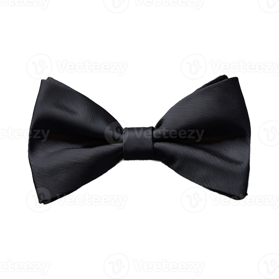 AI generated Classic Black Bow Tie isolated on transparent background png