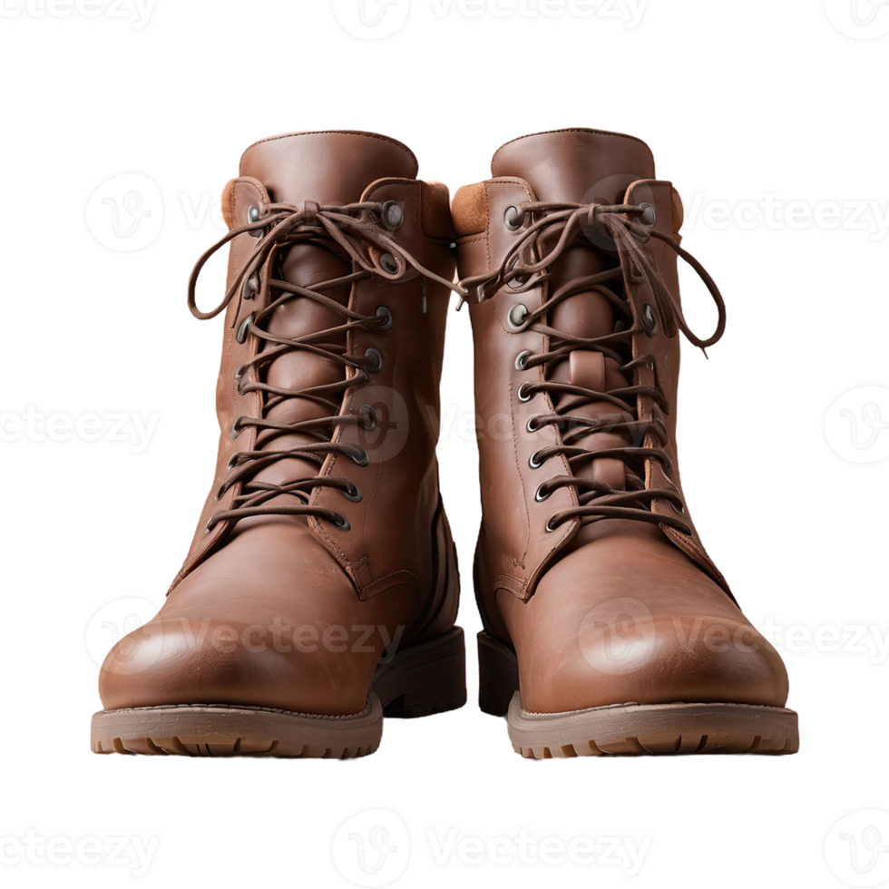 AI generated Brown Combat Boot isolated on transparent background png